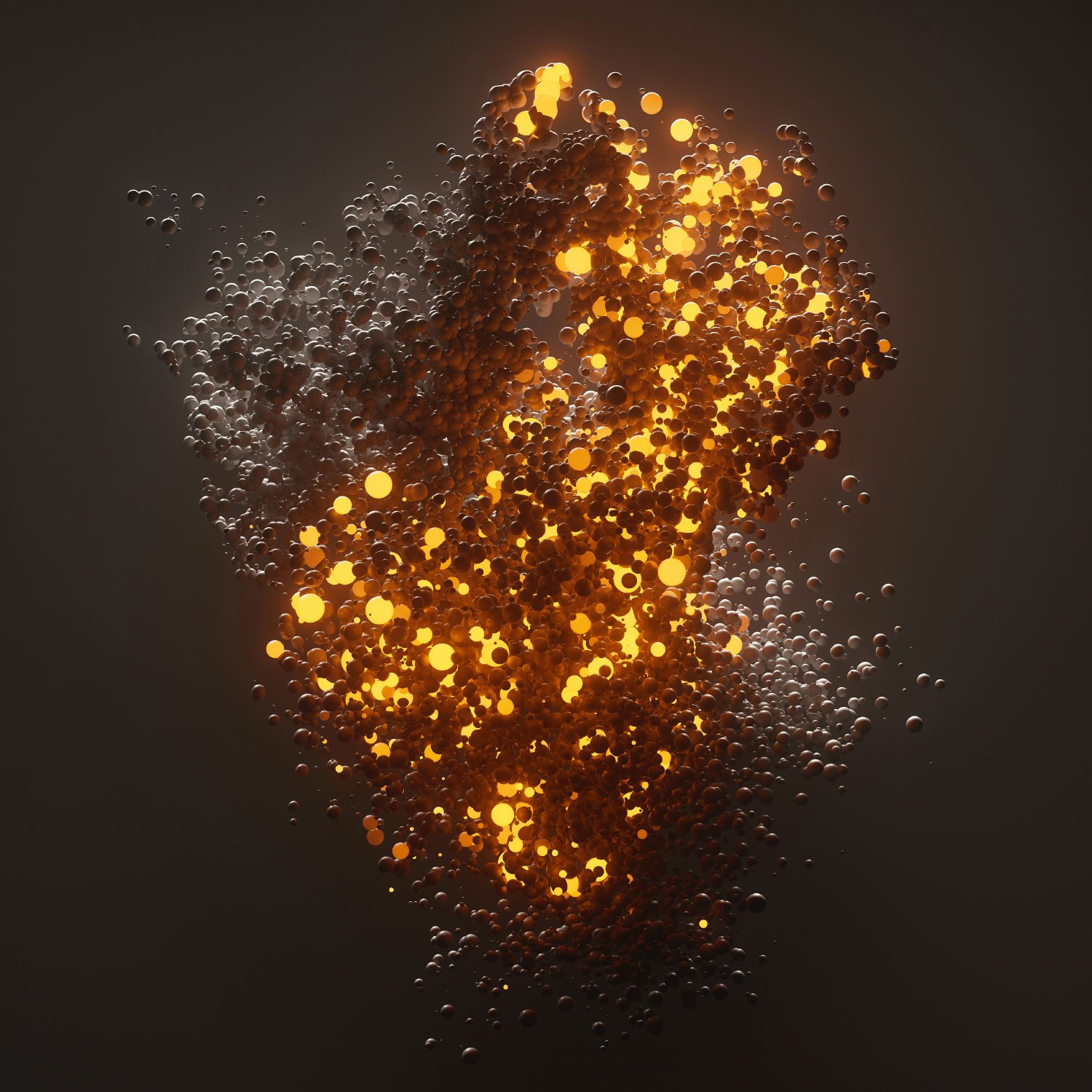 flowing orange and tan dots