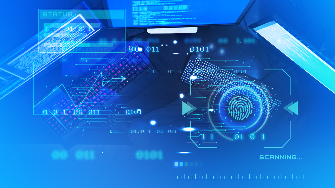 Futuristic digital interface with data