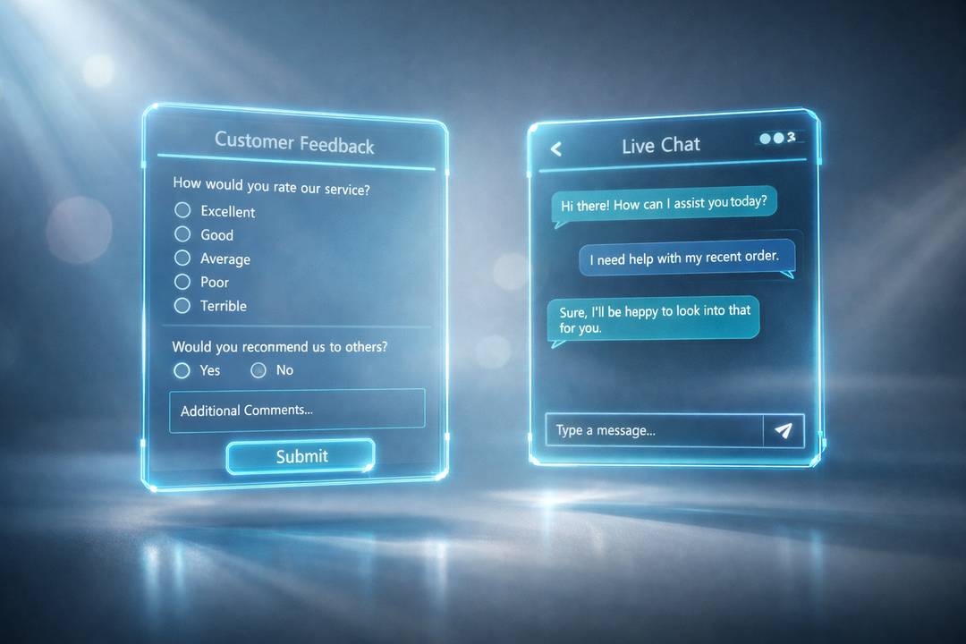 Digital customer feedback and chat interface
