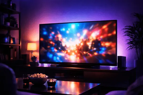 tv and popcorn